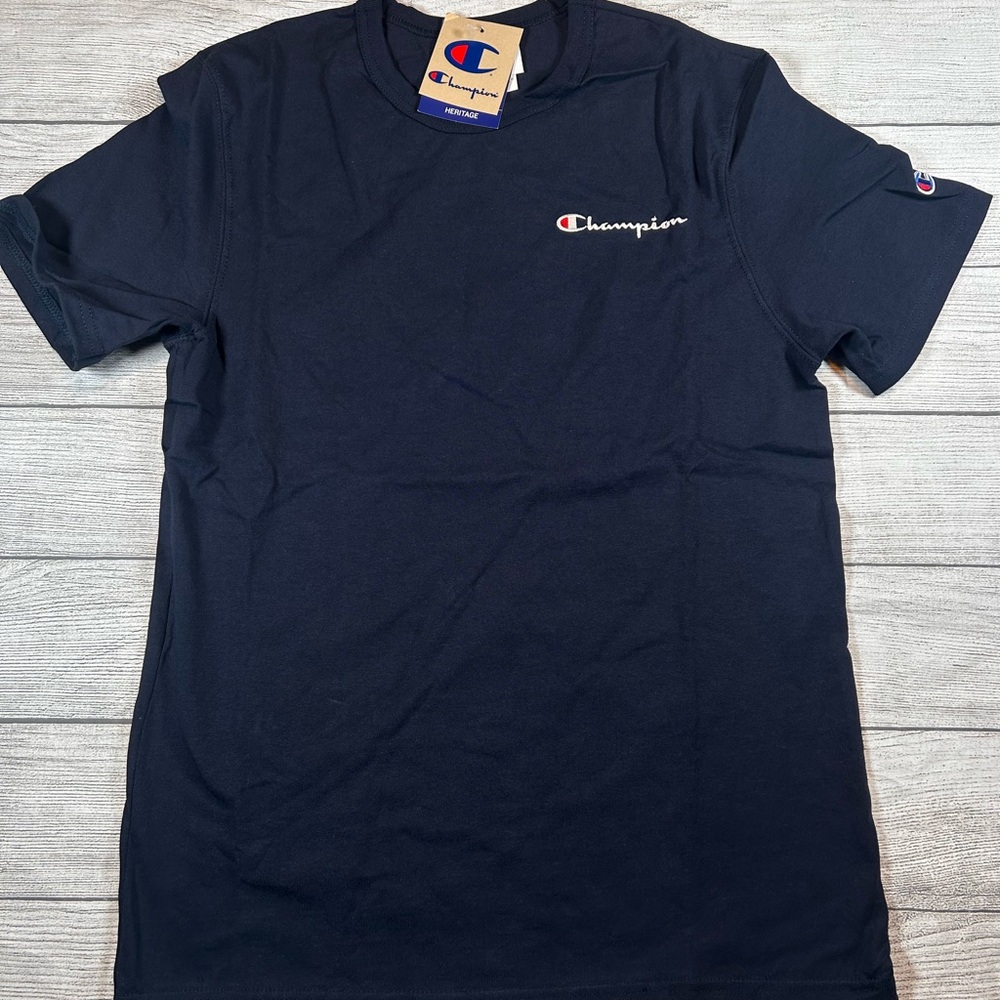 Champion Men's Dark Blue Short Sleeve Tee
